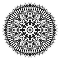 Decorative mandala drawing detailed floral circular ornament design vector illustration