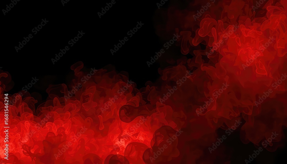 Poster a visually striking and dramatic red smoke effect creating a powerful and energetic background on a 