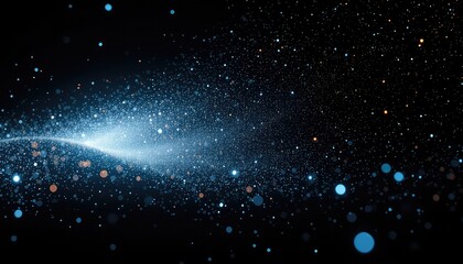 A celestial dance of luminous orbs and particles, creating an ethereal and captivating light display on a dark canvas