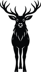 Frontal Stag Silhouette – Deer with Antlers Front View