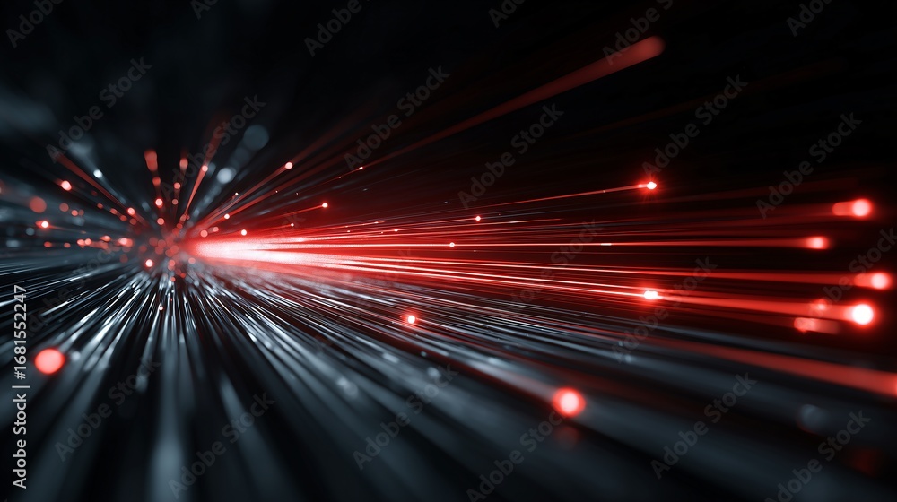 Fototapete futuristic technology digital abstracts showcase dynamic light beam radiating from central point cre