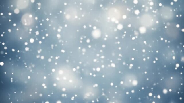 Falling Snowflakes Loop &ndash; Winter Holiday Background with Bokeh and Seasonal Atmosphere, Seamless 5s 4K Animation