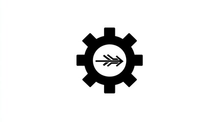 Gear with arrow, technology, process, workflow, interface. Possible use Technology, business, website design, iconography