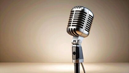 retro microphone on stage