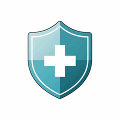 Fototapeta premium Healthcare Symbol Represented by Shield With Medical Cross Icon