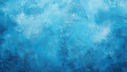 Obraz premium Handmade Rough Winter Christmas Decorative Light Blue Cyan Painted Stucco Wall Art With Abstract Grunge Style And Copy Space Available.