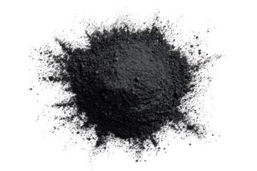 Dark gray powder cluster surrounded by a radiant, scattered, light gray halo