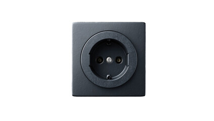 Obraz premium Dark gray square electrical outlet, front view