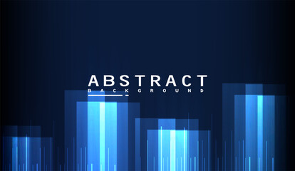 A modern abstract background with glowing blue rectangles and lines evokes a sense of technology, energy, and sophistication against a dark blue backdrop, creating a dynamic visual effect