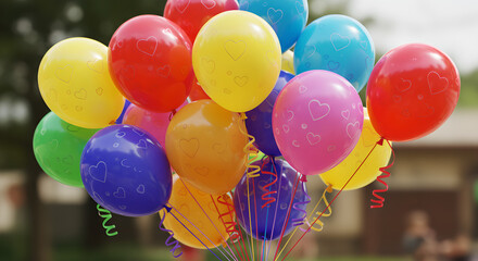 Vibrant Heart Patterned Balloons for Parties and Joyful Events