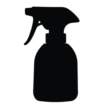 recommend clip art: Silhouette of a spray bottle used for cleaning and disinfecting surfaces