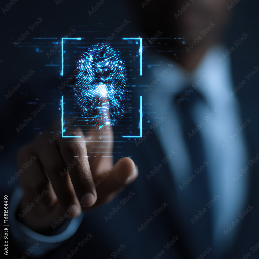 Poster digital identity touch interface futuristic tech scan