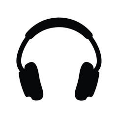 Minimalist black headphones silhouette, perfect for music lovers and tech enthusiasts