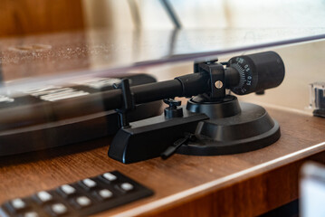 Turntable Close-Up with Tonearm Focus
