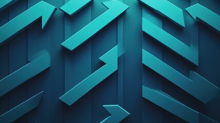 Abstract teal geometric arrows pattern background, ideal for digital design or product presentation