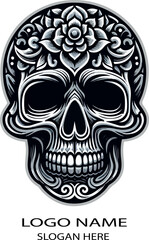 Vector illustration of a human skull .