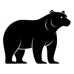 Standing grizzly bear silhouette facing right side