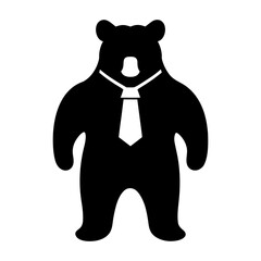 Bear in a suit and tie silhouette