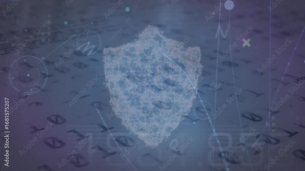 Poster animation of brain over numbers and padlock