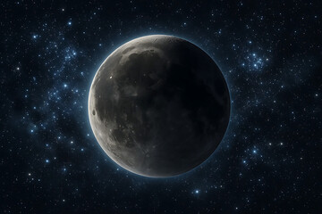 Fototapeta premium Moon Entering Shadow During Lunar Eclipse