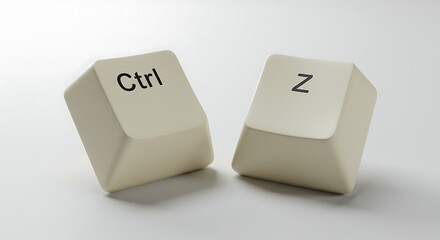 Ctrl Z keys concept, computer shortcuts for undo, technology and design