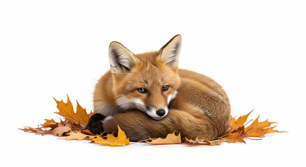 Naklejka premium red fox isolated on white