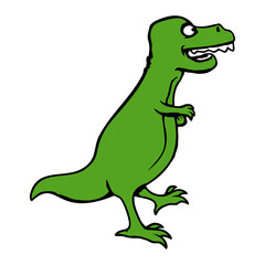 Fototapeta premium Happy T-Rex Tyrannosaurus Rex Walking Going Comic Funny