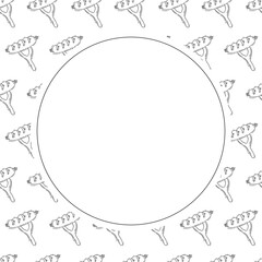 hand drawn food and beverage frame background
