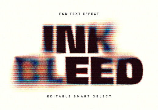 Ink Bleed Text Effect Mockup