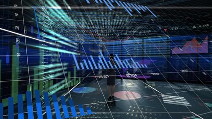 Animation of financial data processing over grid - Powered by Adobe