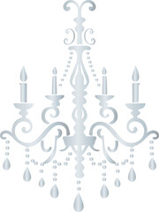 Elegant Silver Chandelier Illustration 