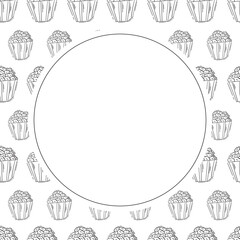 hand drawn food and beverage frame background