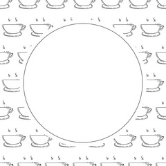 hand drawn food and beverage frame background
