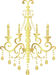Ornate Gold Chandelier Illustration 