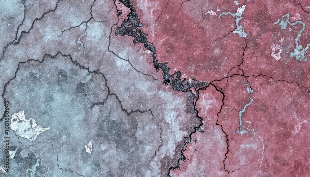 Poster Surface Texture with Fractures and Variegated Tones, Showing Signs of Aging, Weathering and Distressed Surface Features