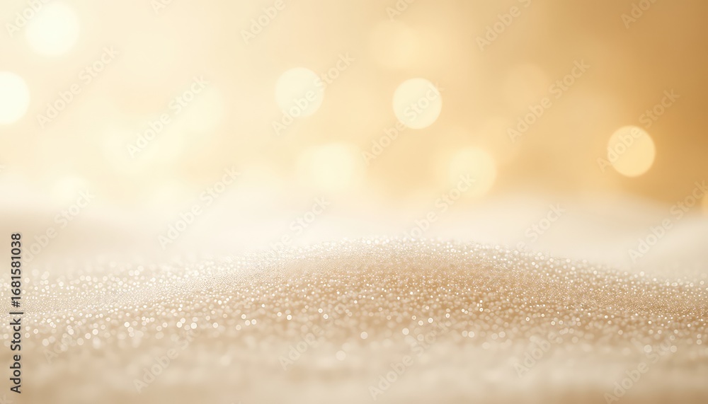 Poster a soft golden light filters through a shimmering field, creating a dreamlike and elegant background 