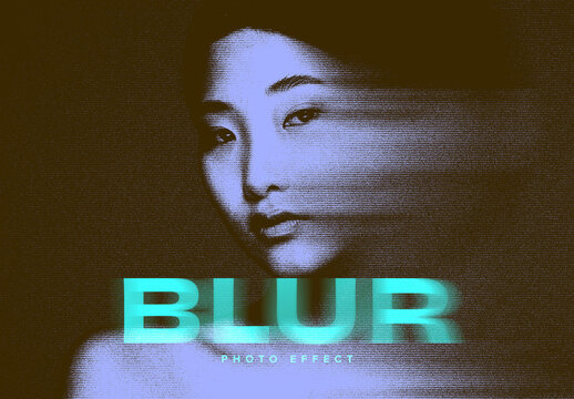Hazy Duotone Blur Image Effect Mockup