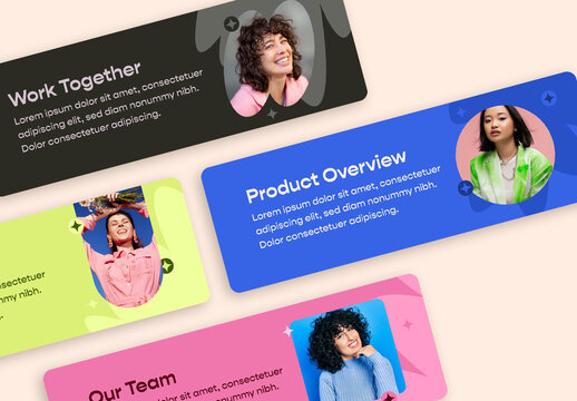 Set of 4 Bright Web Banners