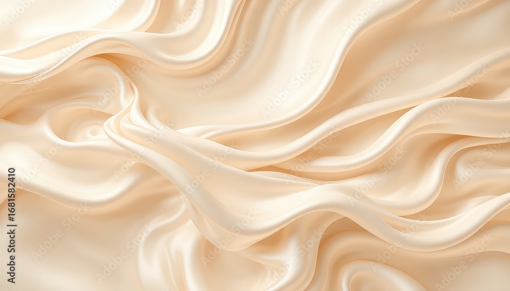 Aufkleber elegant abstract background with flowing waves of soft creamy satin material creates a luxurious and