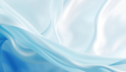 Obraz premium Abstract flowing light blue fabric background with soft wavy texture and elegant smooth folds creating a calming and serene backdrop