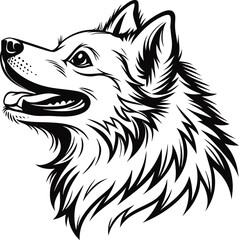 Naklejka premium dog face vector, dog face silhouette vector, dog vector design, dog silhouette vector, puppy face vector design