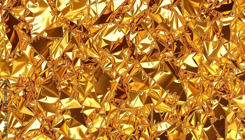 Poster golden metallic abstract texture a captivating tapestry of irregular shapes creates a visually strik