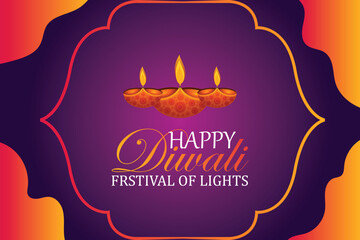 happy Diwali banner and social media post 