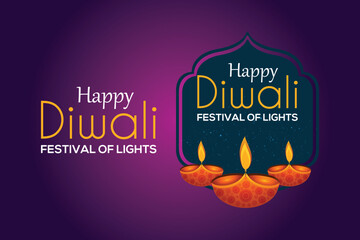 happy Diwali banner and social media post 