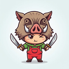 Chibi Demon Hunter with Beast Mask