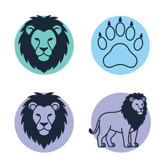 Lions and paw in circles