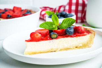 Tart with fresh berries and cream cheese.