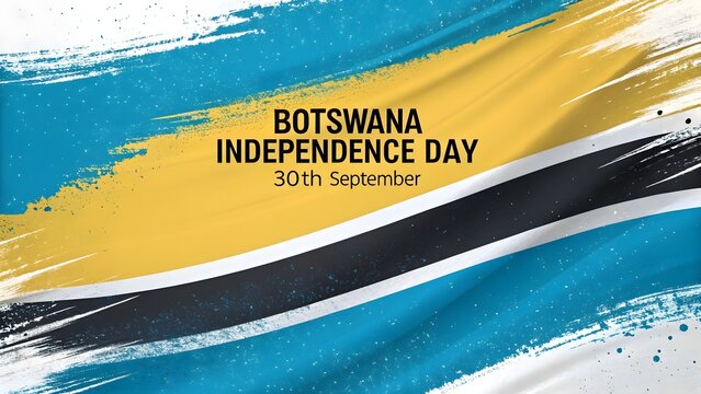 Botswana independence day celebrated with abstract brushstroke flag design