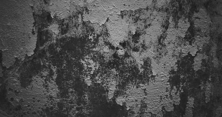 Dark black concrete grunge texture wall background. Horror concept. Darkness Background