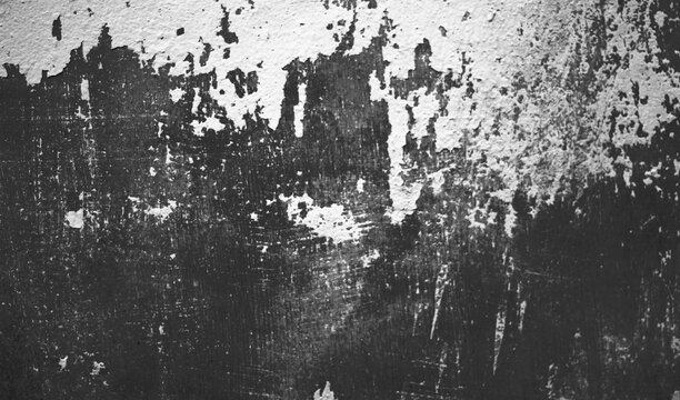 Dark black concrete grunge texture wall background. Horror concept. Darkness Background